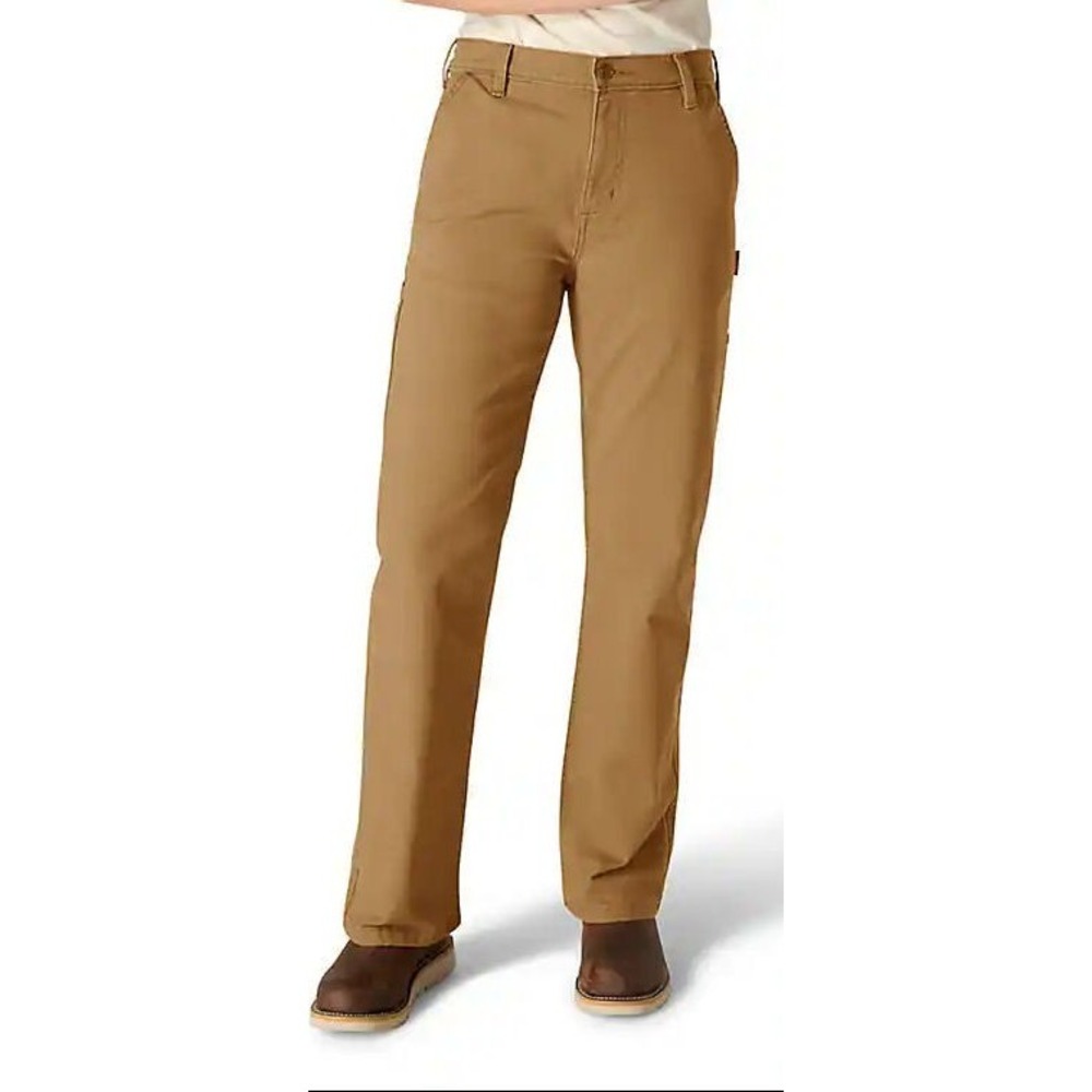 Carhartt Women's Carpenter Canvas Pants - Mid Rise Loose Fit - Brown - Size 4R